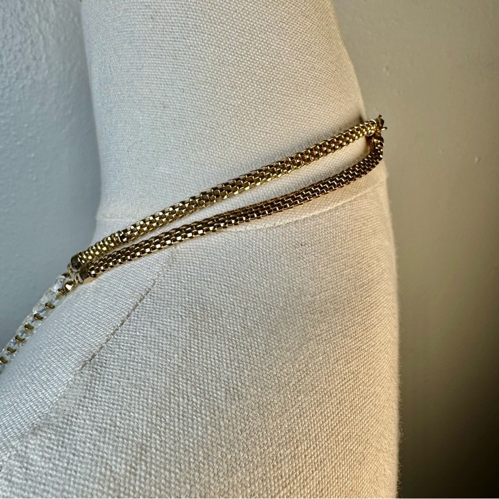 Multicolored Rhinestone and Resin Statement Bib Necklace Pink Orange White Gold - Picture 6 of 8